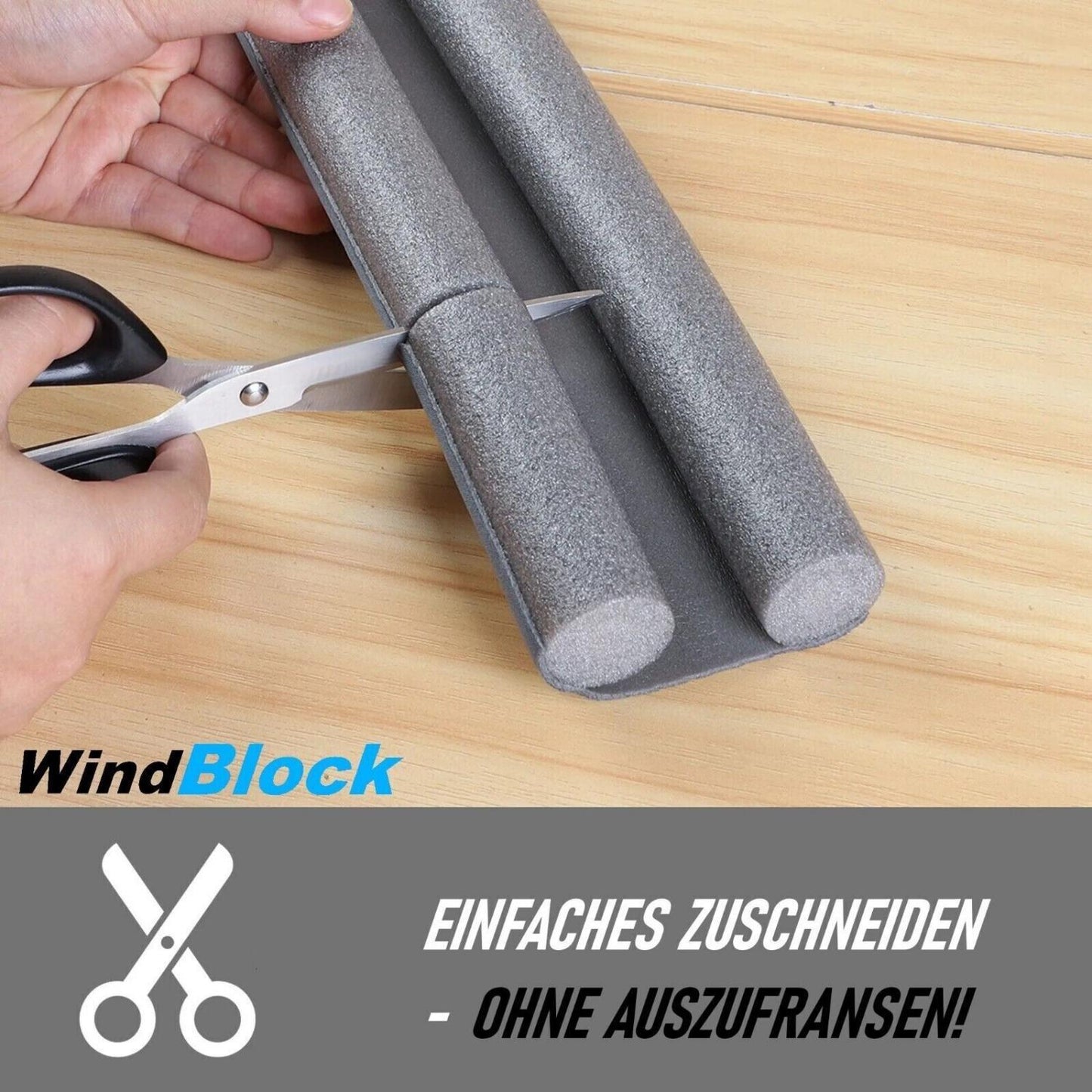 WINDBLOCK Zugluftstopper Türbodendichtung Windstopper Dichtung Isolierung 2erSet