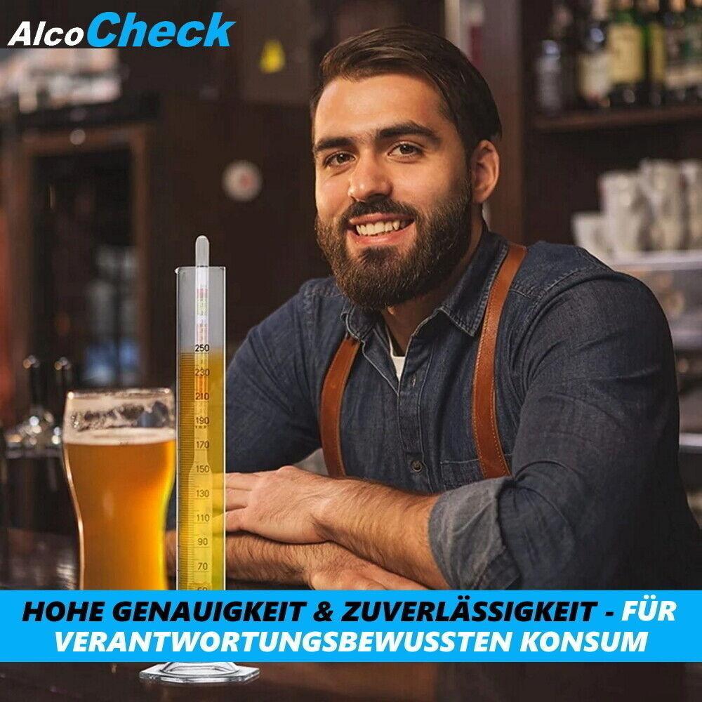 AlcoCheck Alkoholmeter Alkoholmesser Spirtometer Refraktometer Messgerät 0-96