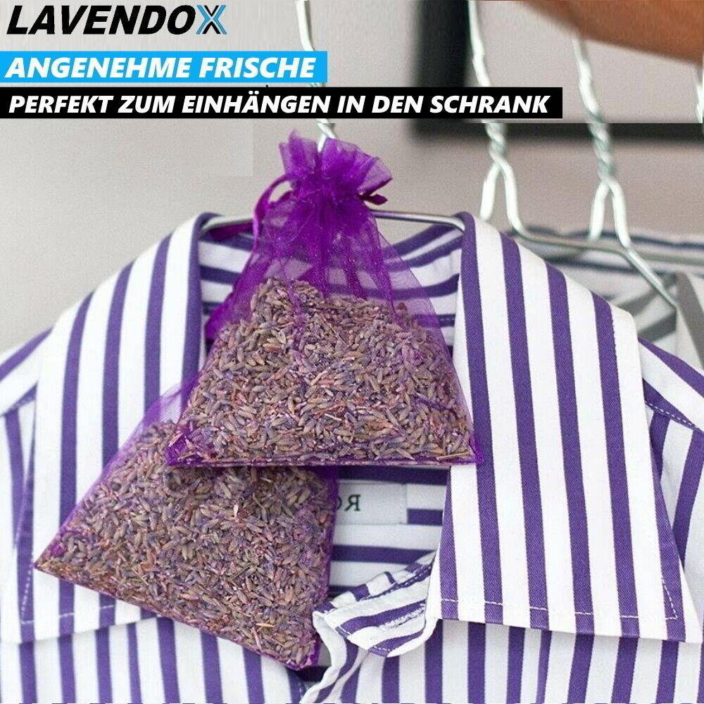 LAVENDOX Lavendelsäckchen Lavendelkissen Mottenschutz Premium Duftsäckchen [20x]