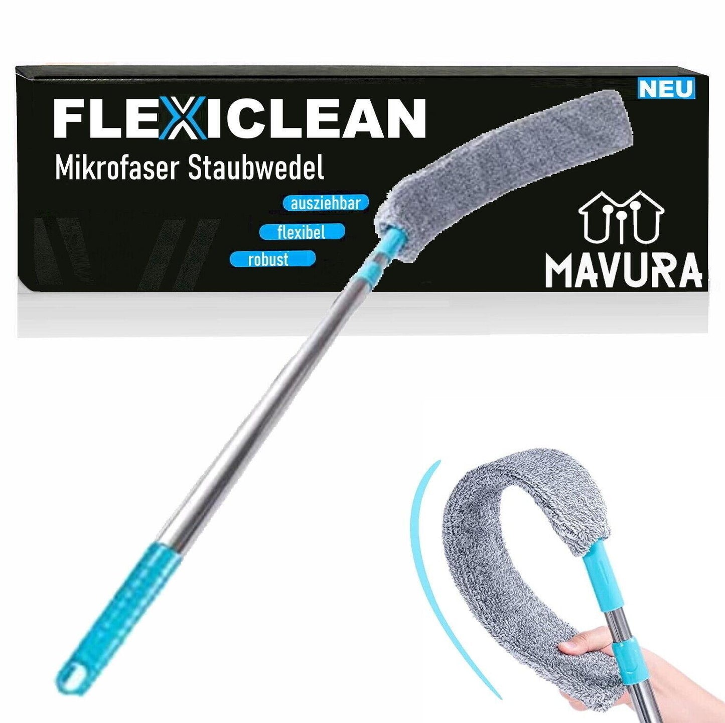 FLEXICLEAN Flexibler Staubwischer Staubwedel Staubfänger Teleskop ausziehbar