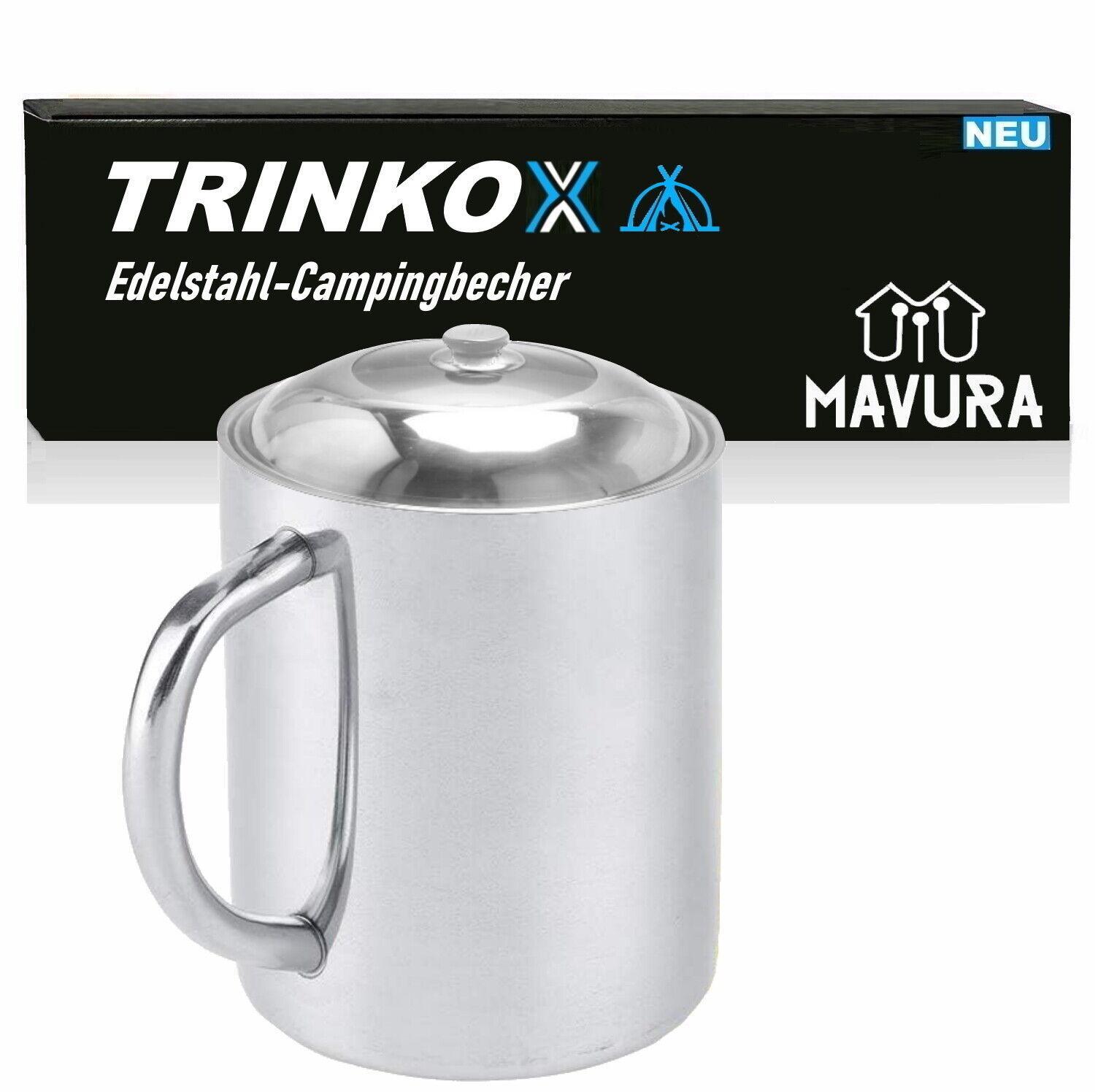TRINKOX Edelstahl Camping Becher Trinkbecher Kaffee Tasse Mini Outdoor Kochtopf