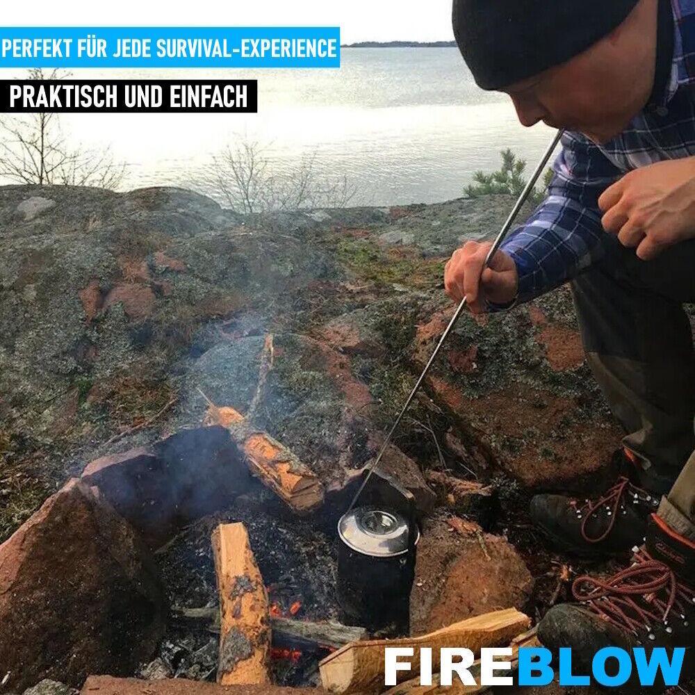 FIREBLOW Feuerblasrohr Teleskop Blasrohr Feuerrohr aus hochwertigem Edelstahl
