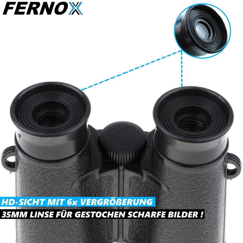 FERNOX Fernglas Binocular Feldstecher 6X35 Kinder Erwachsene Wasserdicht Kompakt