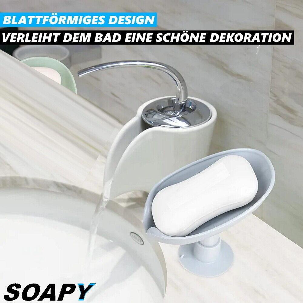 SOAPY Seifenhalter Seifenschale Design Seifenspender Saugnapf ohne bohren grau