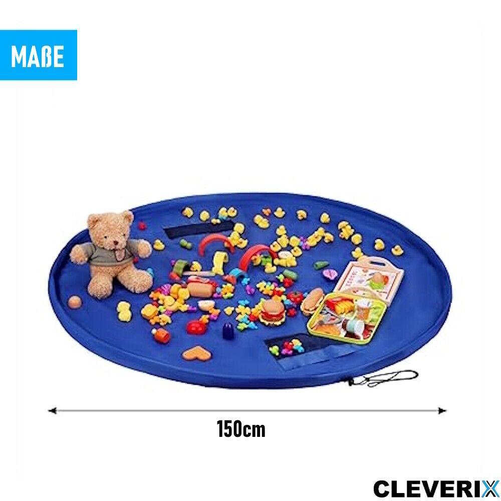 CLEVERIX Spielunterlage Spielmatte Spielsack Spielteppich Aufräumsack faltbar