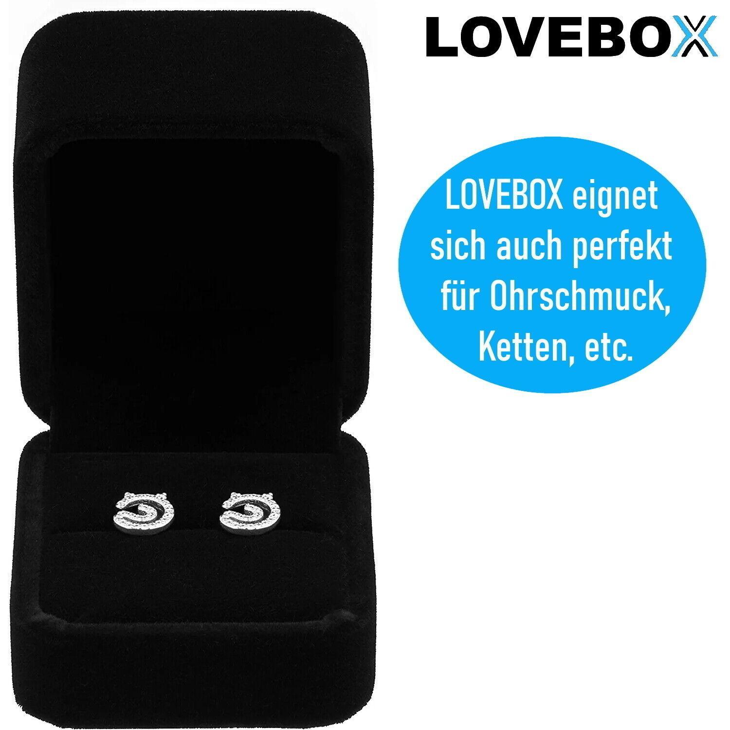 LOVEBOX Ringschatulle Ringbox Ringetui Samt Ringschachtel Schmuck Geschenkbox
