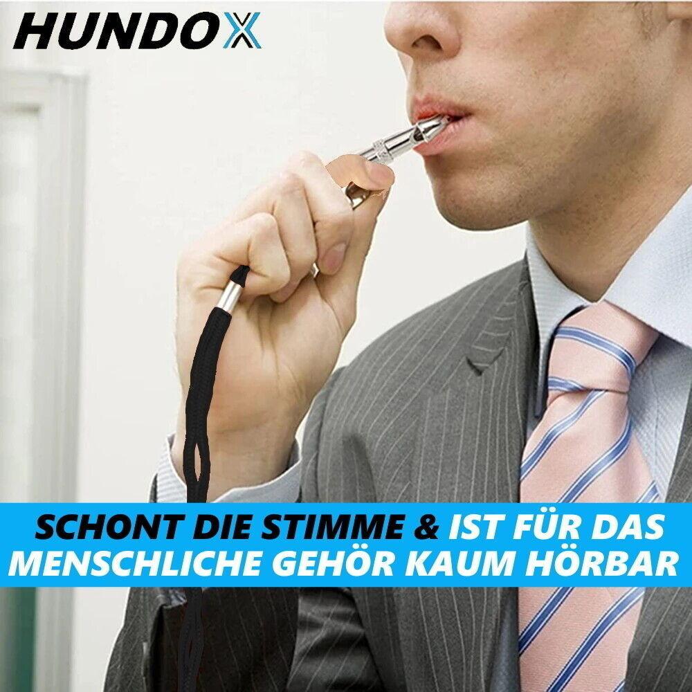HUNDOX Hundepfeife Hochfrequenzpfeife lautlos + Klicker+ Schlüsselband [2er Set]