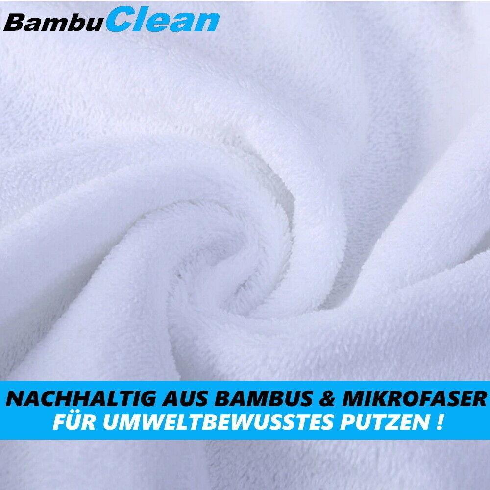 BambuClean Bambustücher Premium Bambus Mikrofasertücher Kristall Allzweck 95%