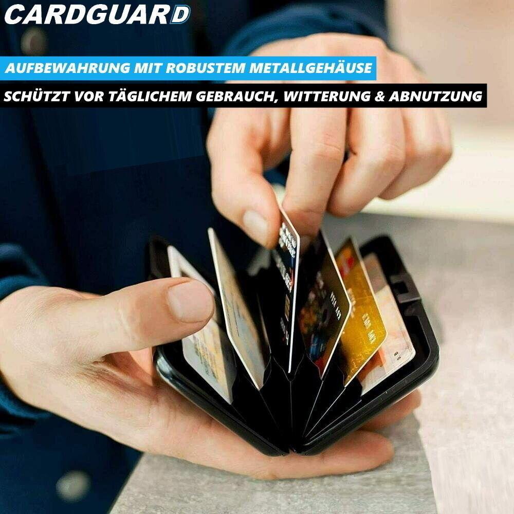 CARDGUARD Kreditkartenetui  Aluminium RFID NFC Mini Schwarz Geschenk 12 Karten