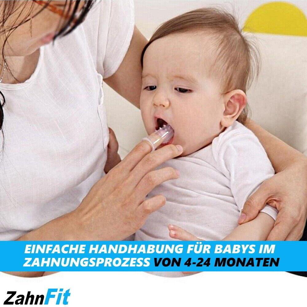 ZahnFit Baby Zahnbürste Fingerzahnbürste Kinder Zahnpflege 0-24 Monate [3 Stück]