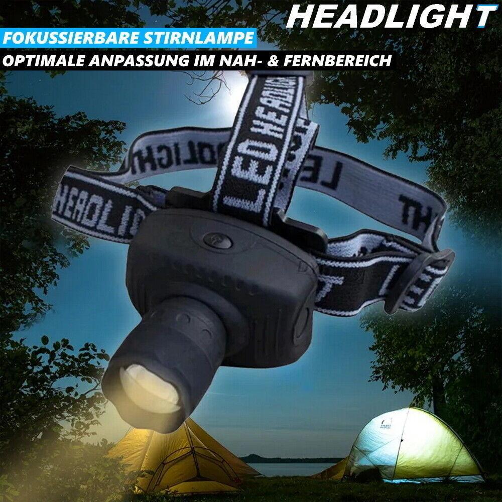 HEADLIGHT Kopflampe Stirnlampe LED Kopfleuchte Batterie Sport Joggen Lampe 5W
