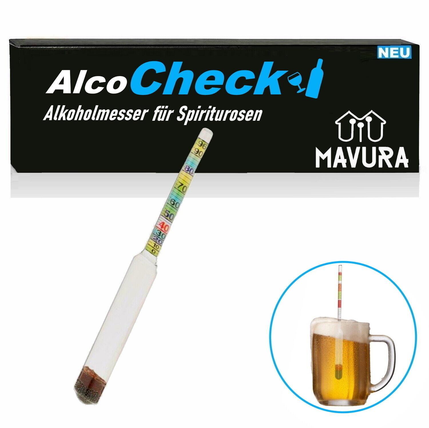 AlcoCheck Alkoholmeter Alkoholmesser Spirtometer Refraktometer Messgerät 0-96