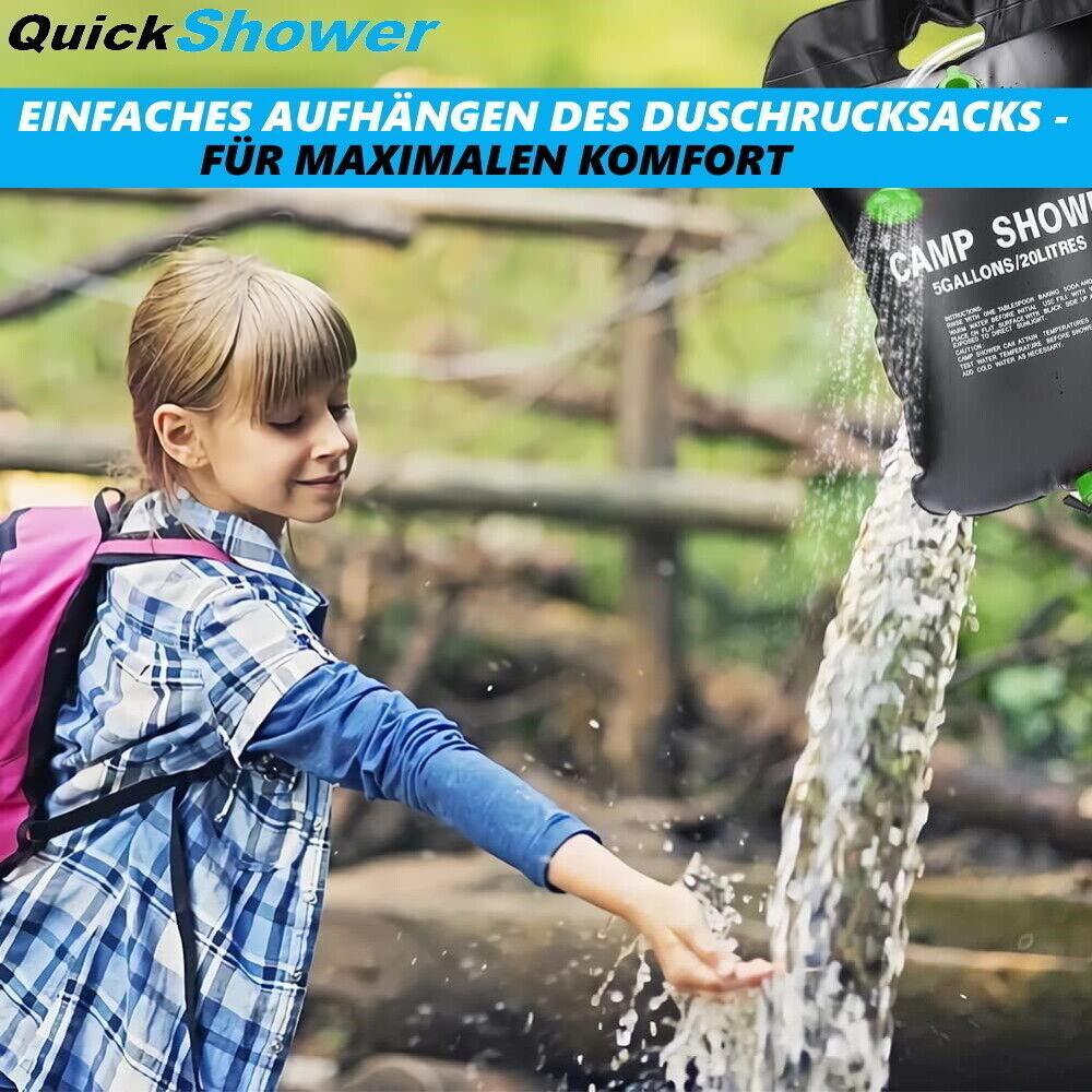 QUICKSHOWER Camping Dusche Solar Garten Reise Festival Outdoor Duschsack 20L