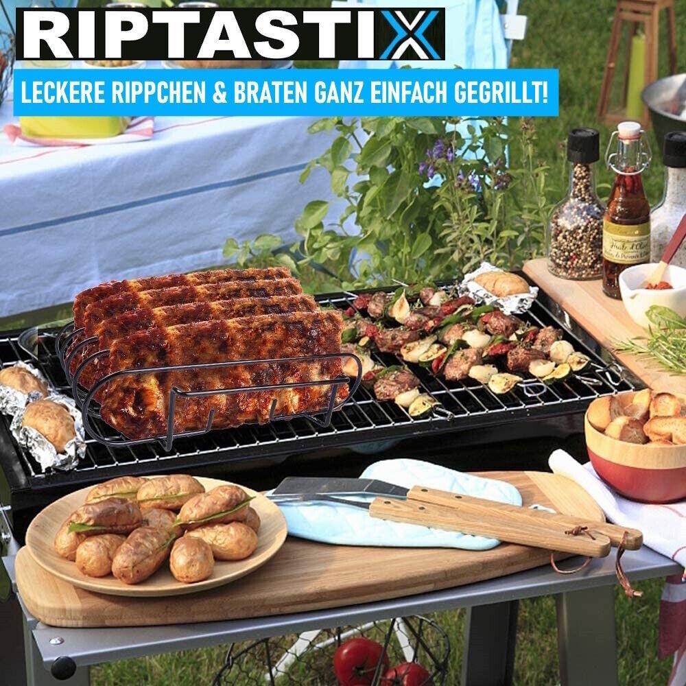 RIPTASTIX Rippchenhalter Bratenhalter Spareribs Steak Kotellet Halter für Grill