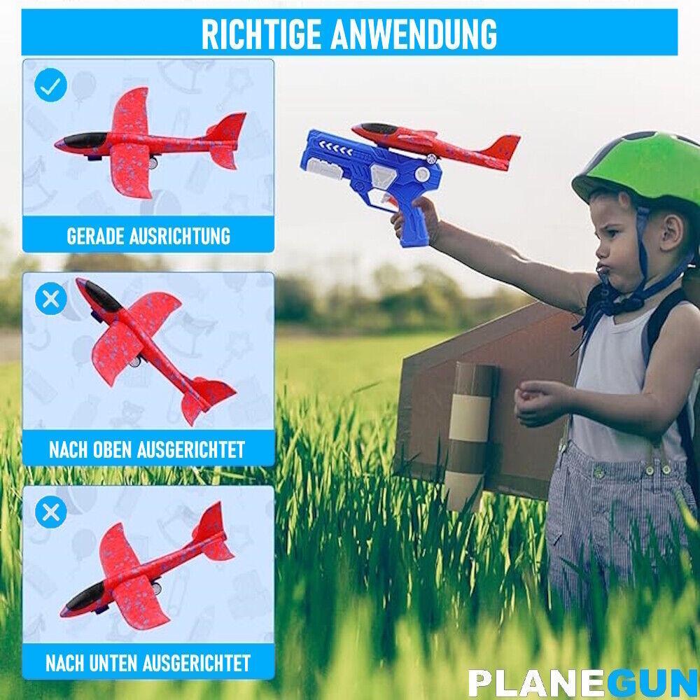 PLANEGUN Flugzeug Katapult Pistole Flugzeugwerfer Styropor Wurfgleiter Launcher
