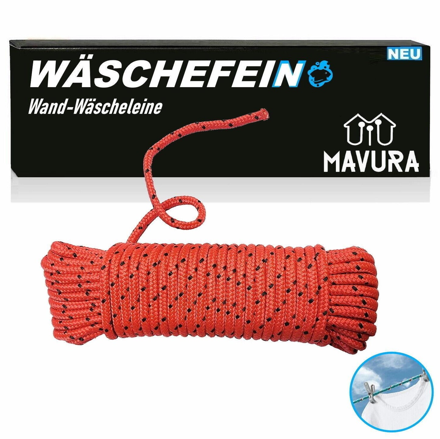 WÄSCHEFEIN Festmacherleine Polypropylenseil Tauwerk Flechtleine Spannseil 10m