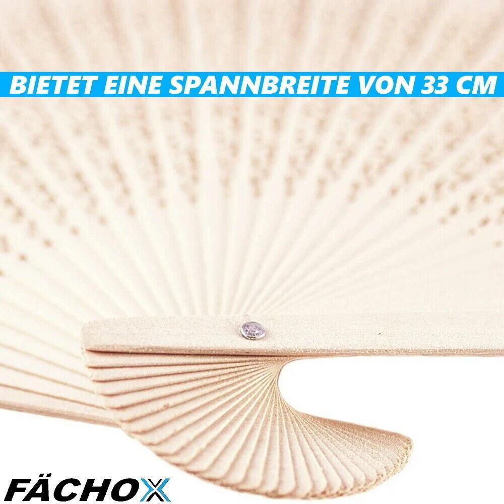 FÄCHOX Handfächer Taschenfächer Holzfächer Windfächer Klappfächer Tanzfächer 2er