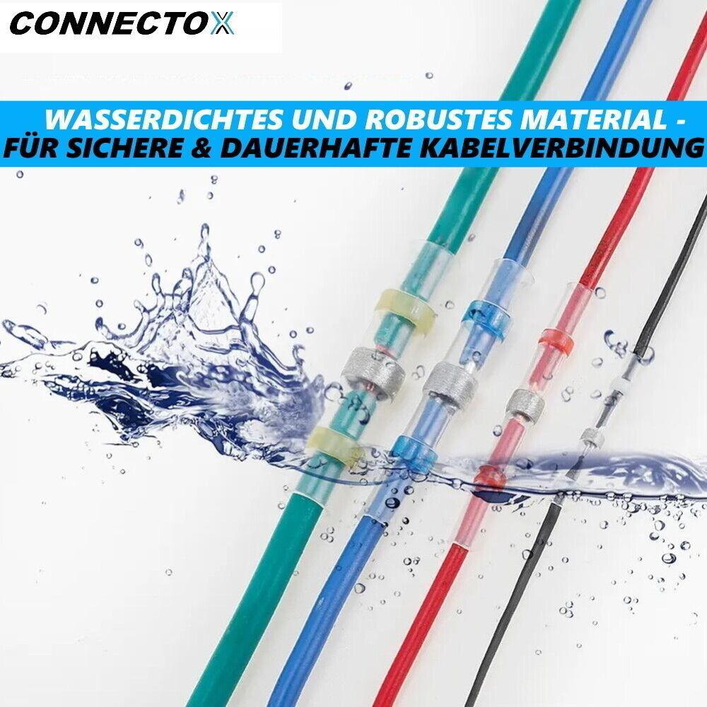 CONNECTOX Lötverbinder Set Schrumpfverbinder Schlauch Kabel wasserdicht 50Stück