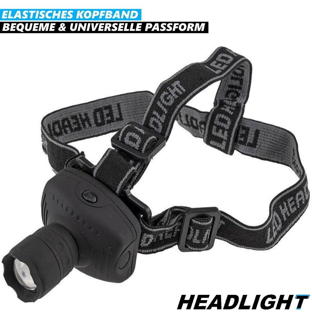 HEADLIGHT Kopflampe Stirnlampe LED Kopfleuchte Batterie Sport Joggen Lampe 5W