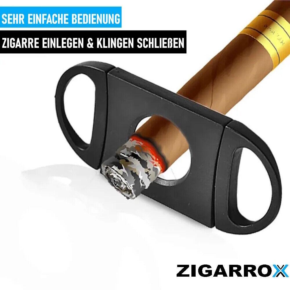 ZIGARROX Zigarrenschneider Zigarrenabschneider Cutter mit Edelstahl Doppelklinge