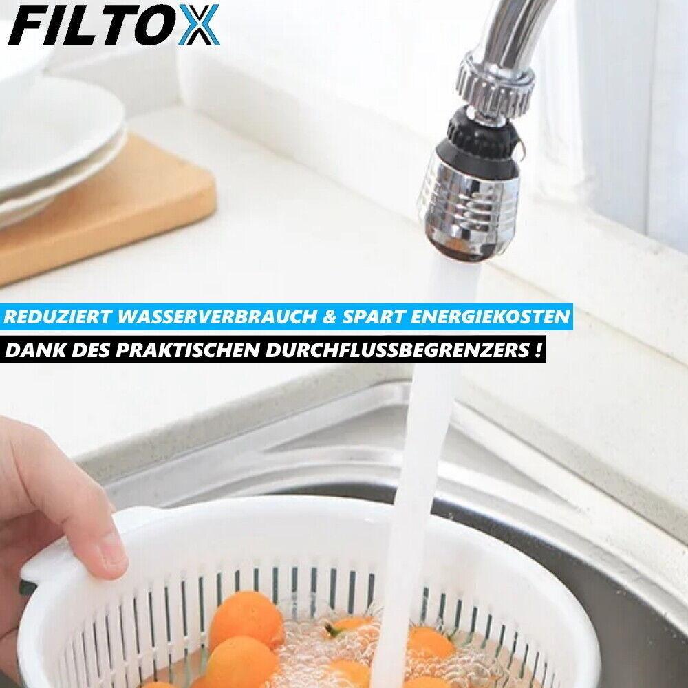 FILTOX Wassersparer Wasserhahnaufsatz Schwenkbrause Mischdüse Perlator