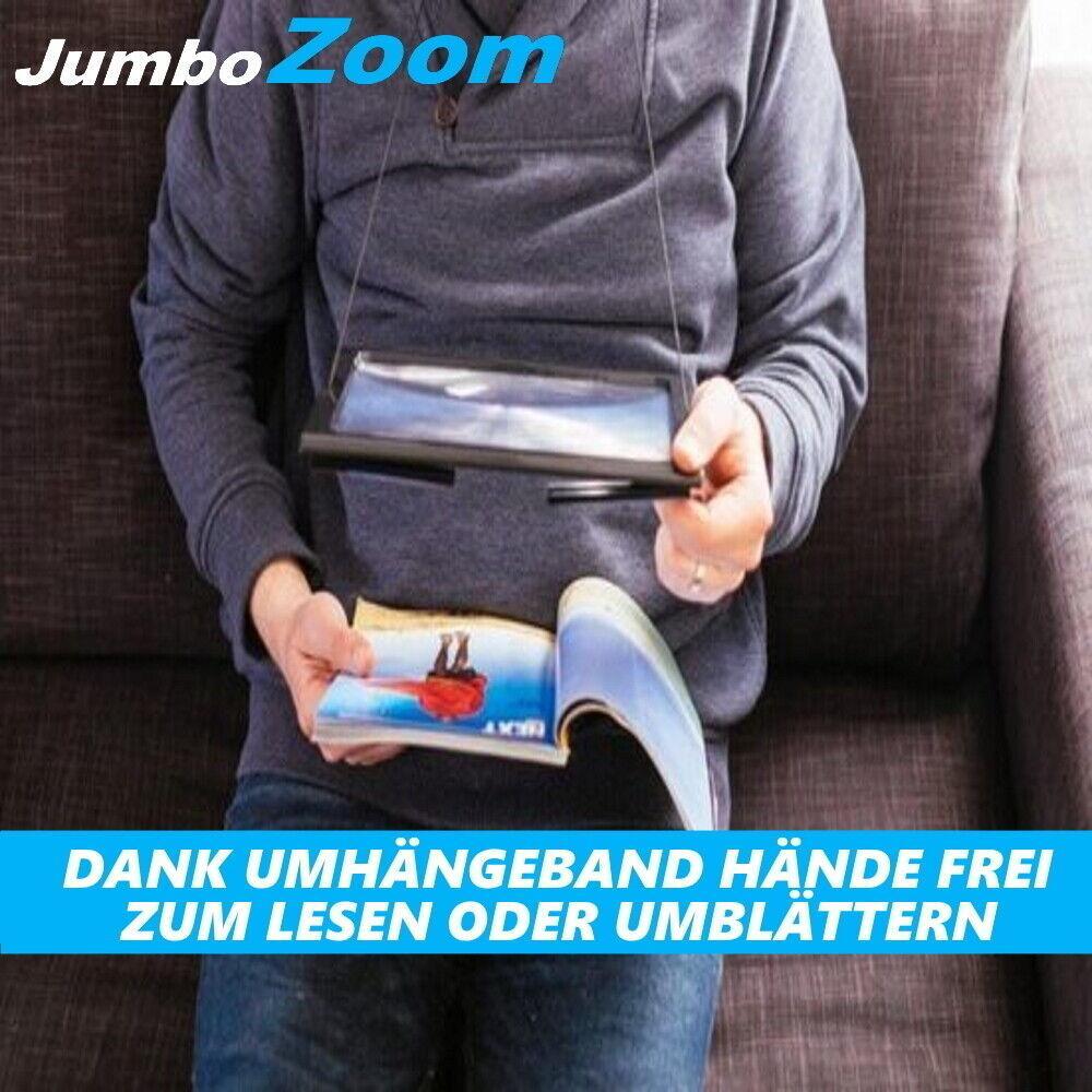 JumboZoom Umhängelupe XXL Leselupe Standlupe Tischlupe Licht Lesehilfe faltbar