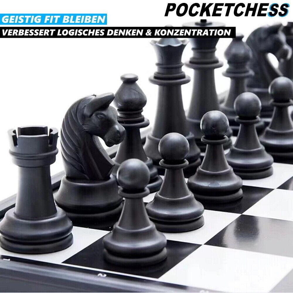 POCKETCHESS Reiseschach Schach Schachbrett Magnetisch klappbar faltbar