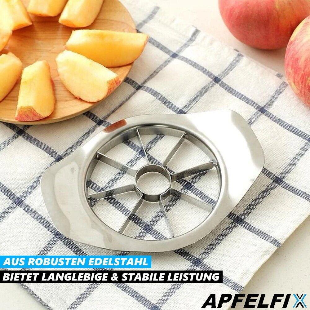 APFELFIX Edelstahl Apfelteiler Apfelschneider Birnenteiler Obstteiler Entkerner