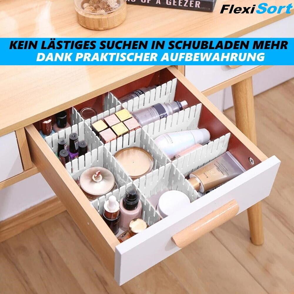 FlexiSort Schubladentrenner Schubladenteiler Schubladen Fachteiler Organizer 4er