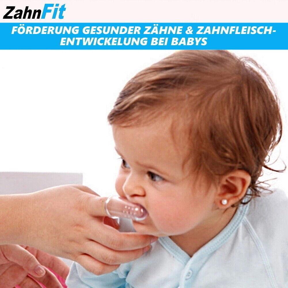 ZahnFit Baby Zahnbürste Fingerzahnbürste Kinder Zahnpflege 0-24 Monate [3 Stück]