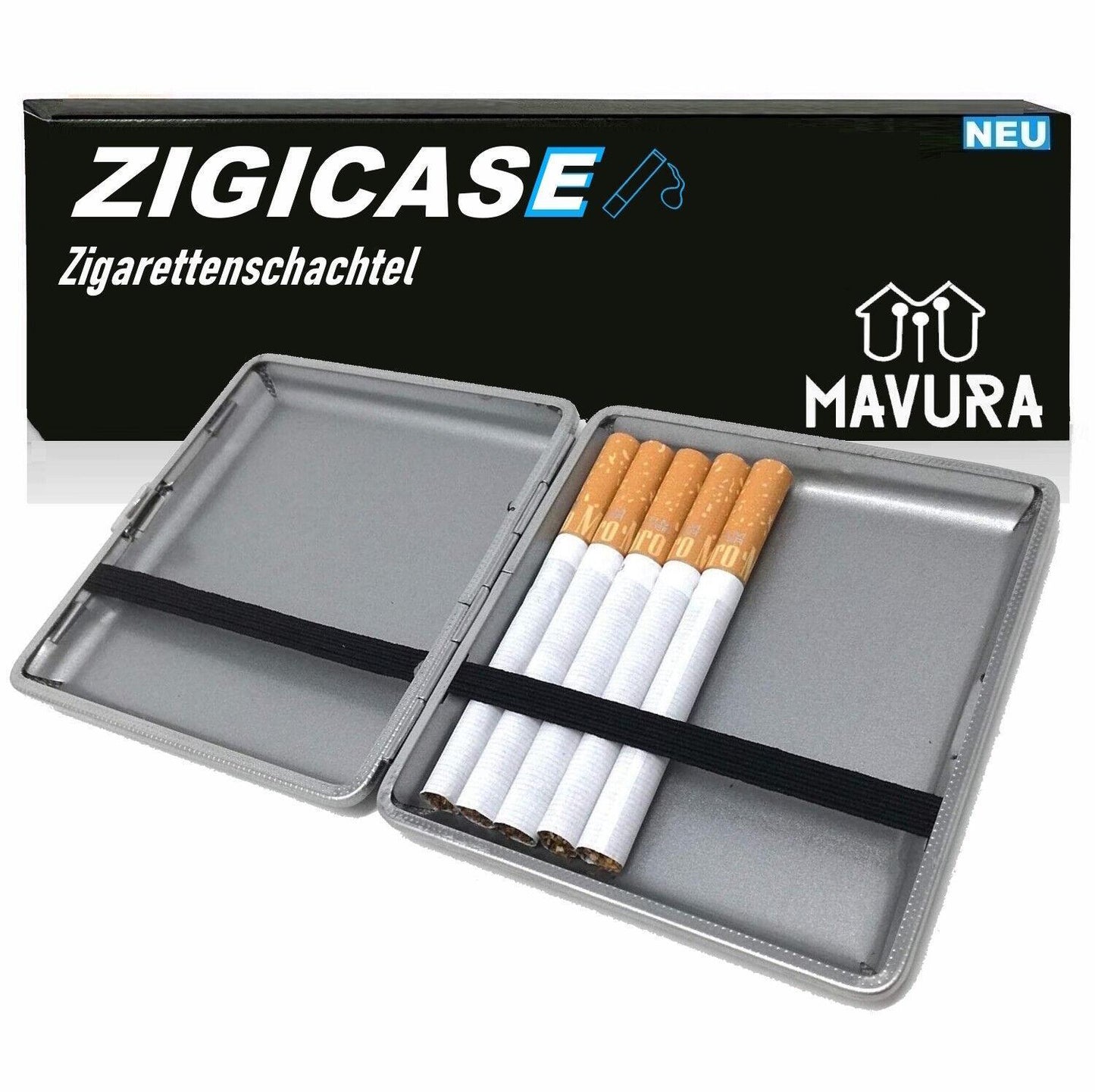 ZIGICASE Zigaretten Etui Zigarettenschachtel Aufbewahrung Box Dose Lederoptik