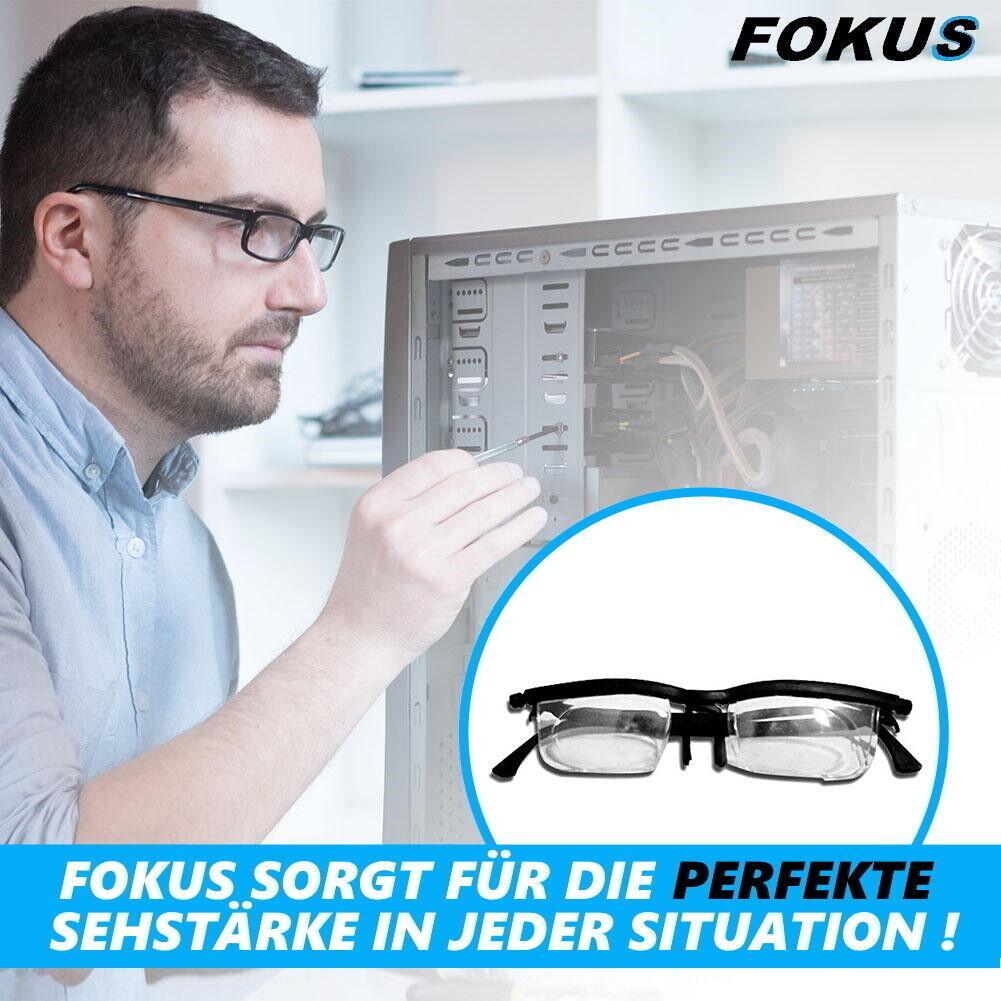 FOKUS individuell einstellbare Brille -6 +3 Dioptrien Lesebrille Ad Lens Glass