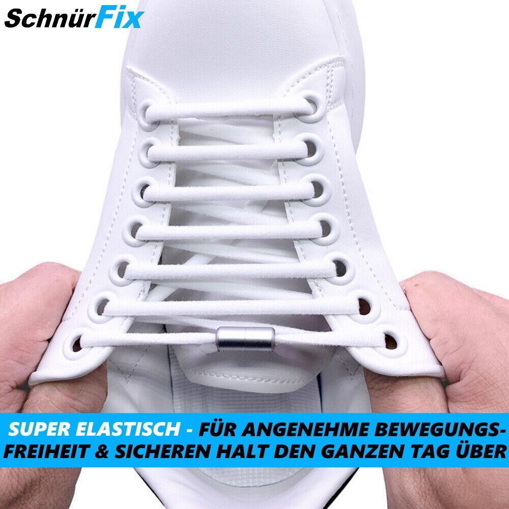 SCHNÜRFIX Schnürsenkel Schnellverschluss ohne Binden Schuhbänder Elastisch flach