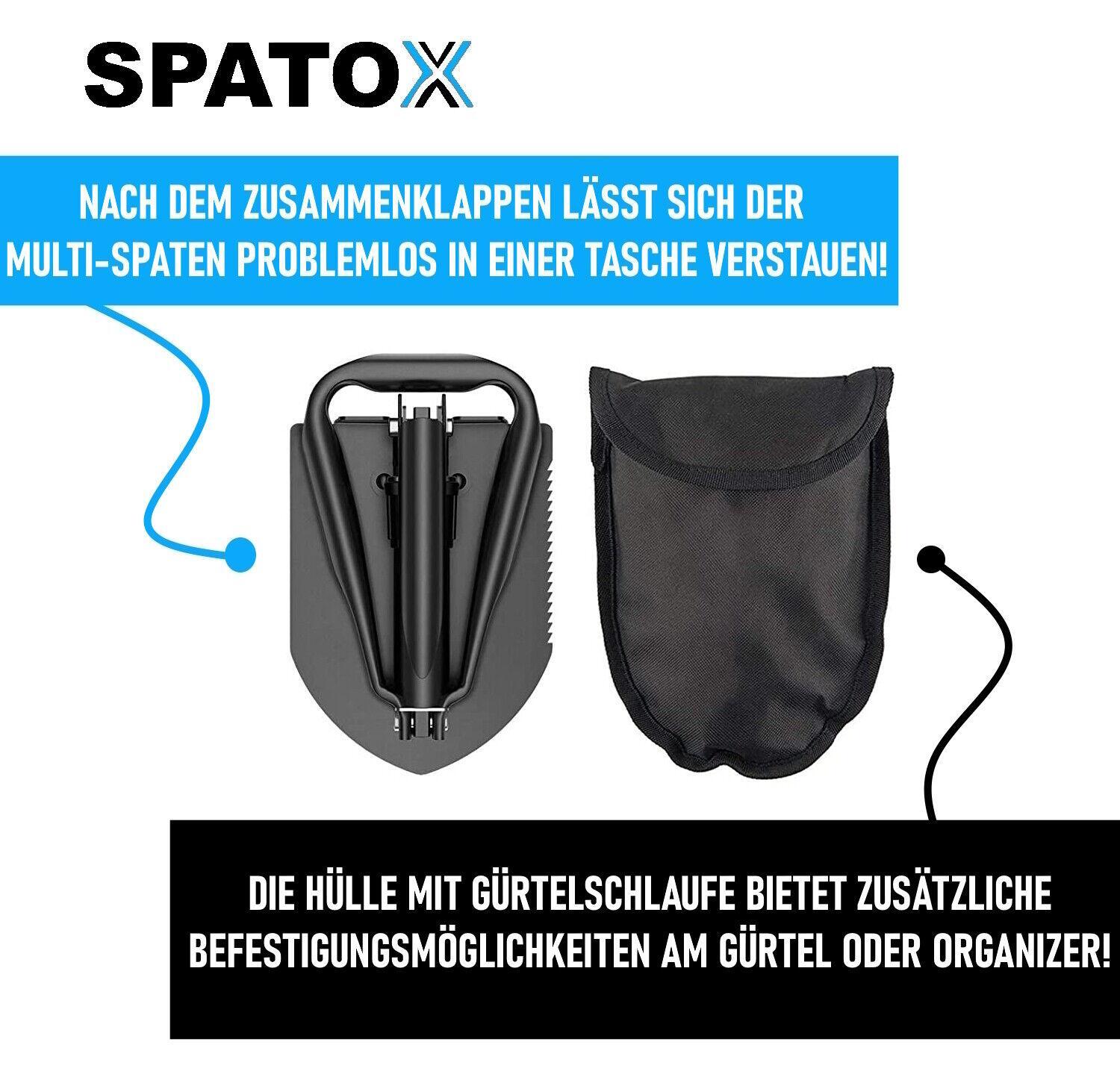 SPATOX Klappspaten Mini Klappschaufel Hacke Camping Schaufel Spaten Säge Outdoor