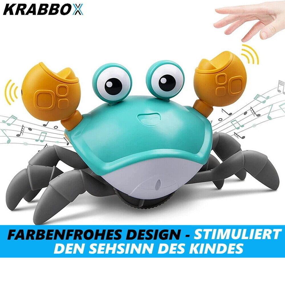 KRABBOX Elektrische Krabbe Krabbelndes Spielzeug elektrisch Musik LED Sensoren