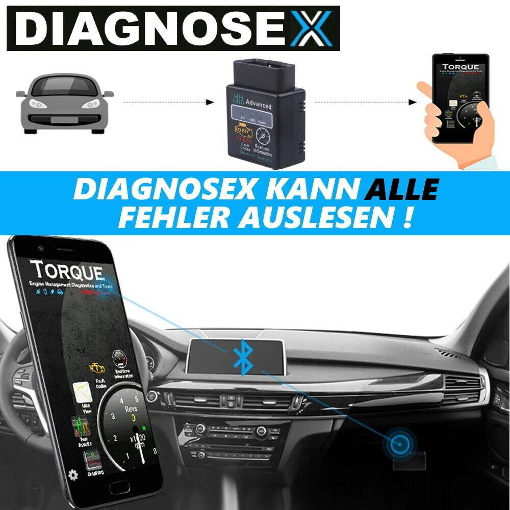 DIAGNOSEX OBD2 Diagnosegerät Bluetooth Autoscan KFZ Auto Android Handy PC