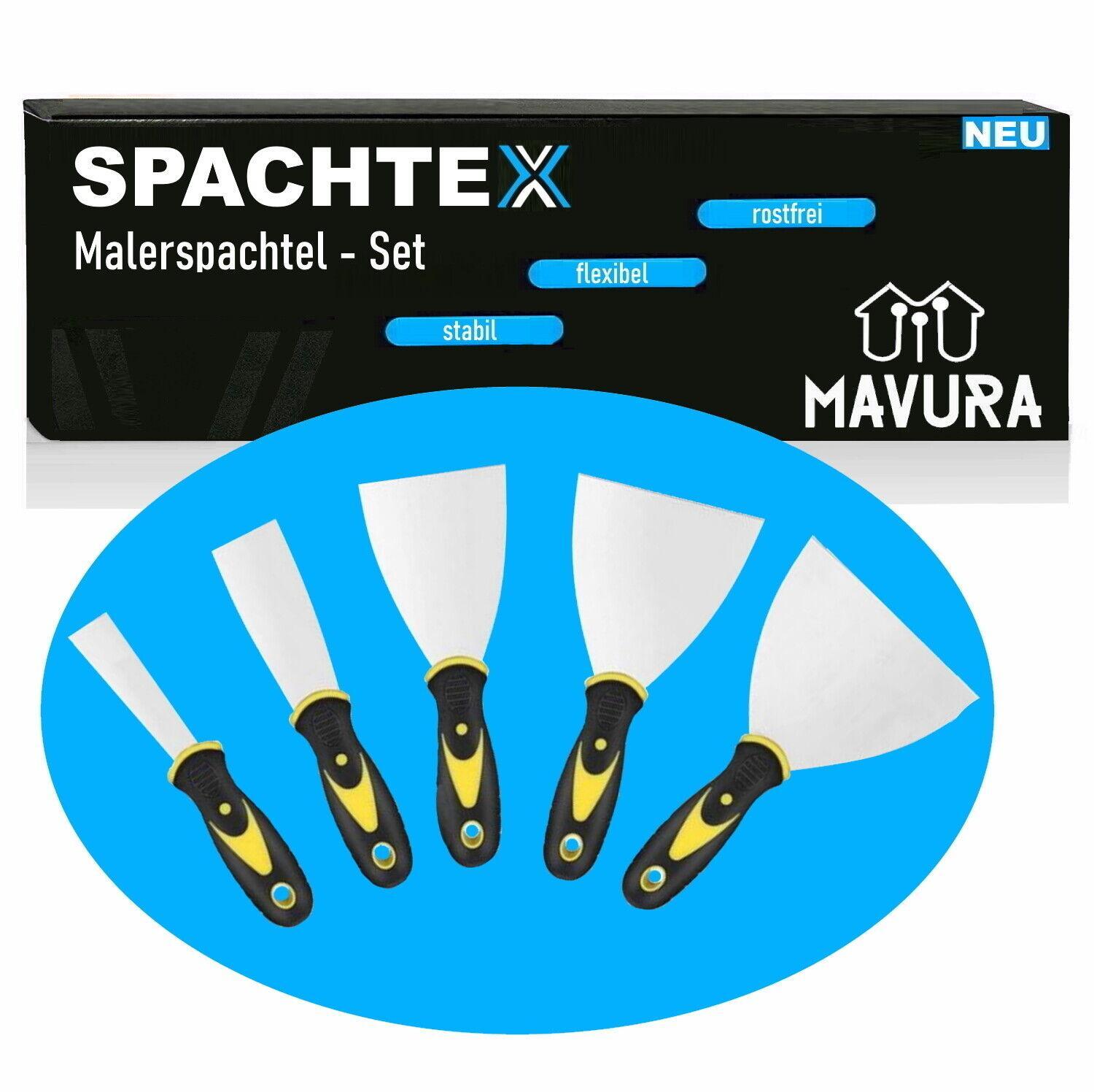 SPACHTEX Spachtel Set Edelstahl Malerspachel Trockenbauspachtel Flächenspachtel