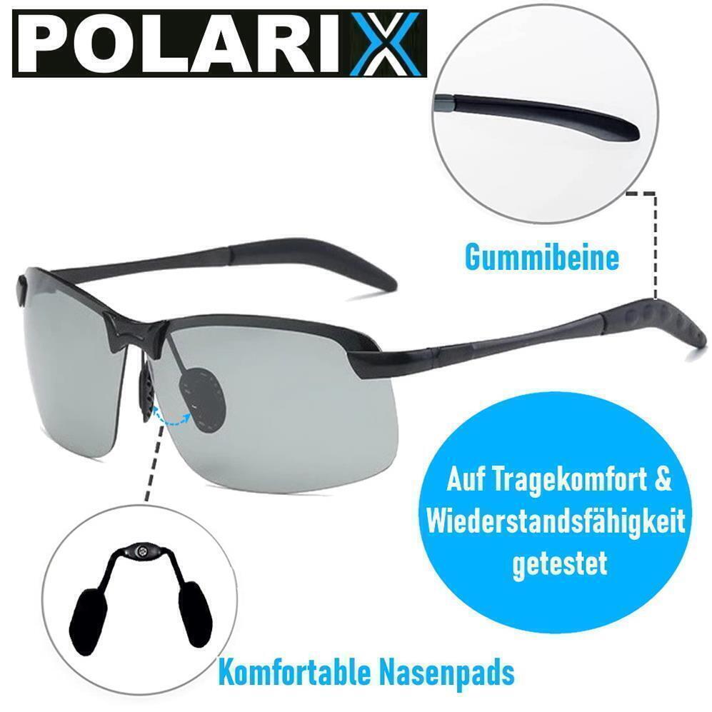 POLARIX Polarisierte Sonnenbrille Fahren Brillen Angeln UV400 photochrome Herren