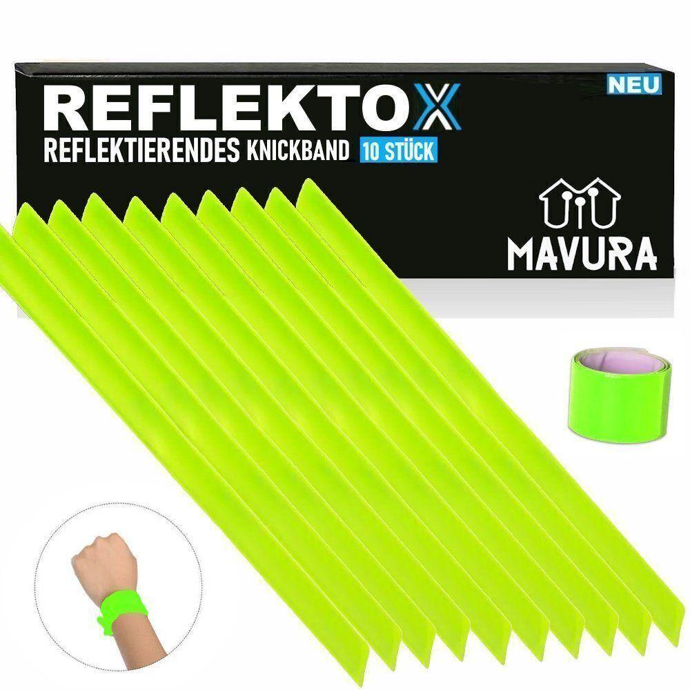 REFLEKTOX Schnapparmband Reflektorband Klatscharmband Slap Leuchtarmband 10er