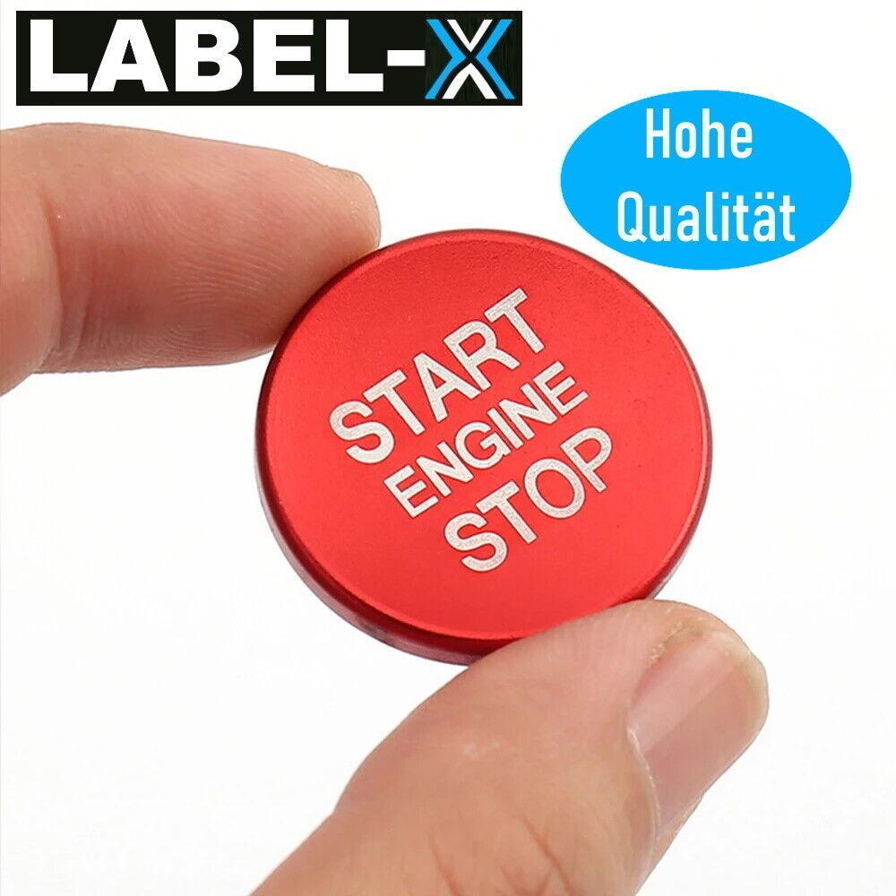 LABEL-X Start Stop Ring Druckknopf in Rot Passend für Audi A4 A5 A6 A7 Q3 Q5 etc