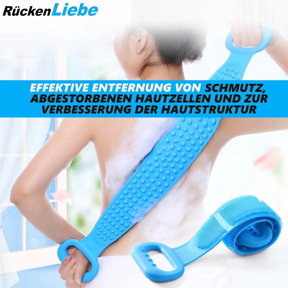 RückenLiebe Rückenbürste Körperbürste Schrubber Massage Silikon Duschbürste 76cm