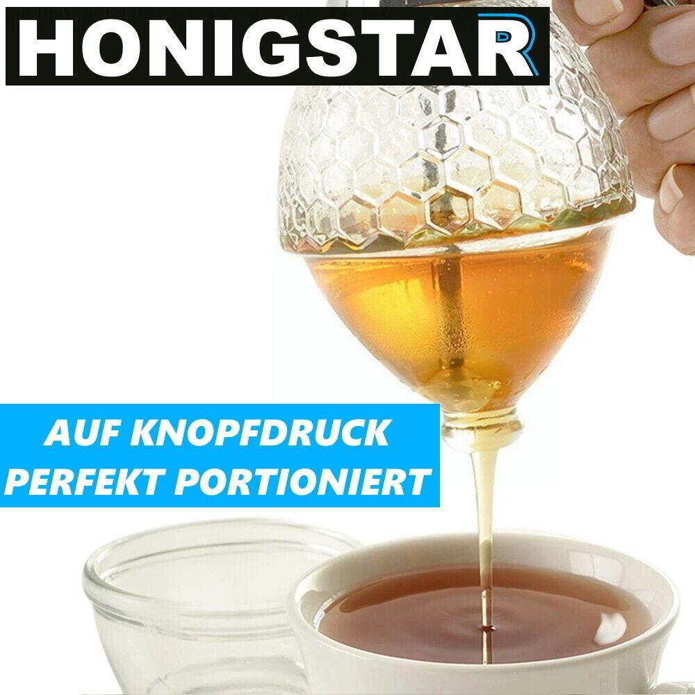 HONIGSTAR Honig Spender Honigtopf Dosierer Honigbirne Sirup Dosierspender