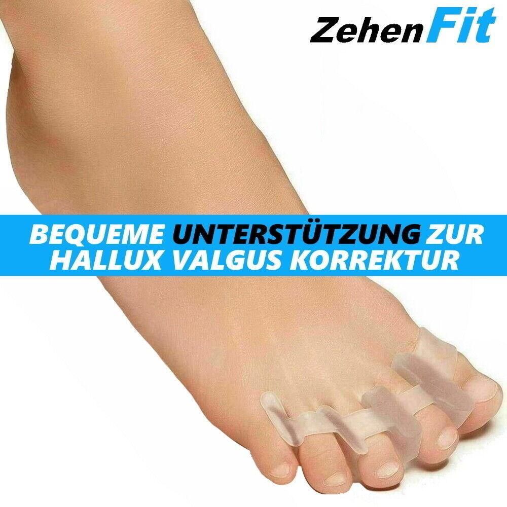 ZehenFit Zehenspreizer Schiene Hallux Valgus Bandage Zehentrenner [2 Paar]