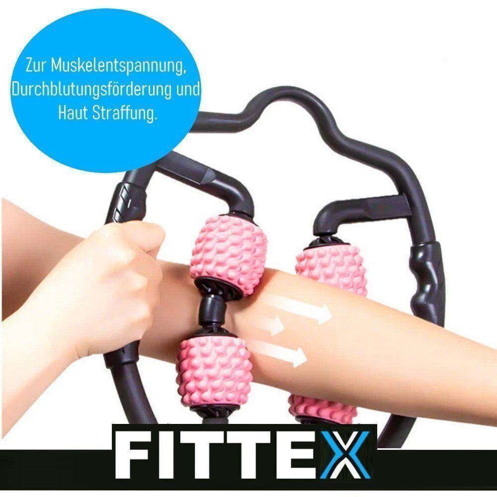 FITTEX Massage Gerät Roller Griff Faszien Muskel Beine Arme Nacken Cellulite