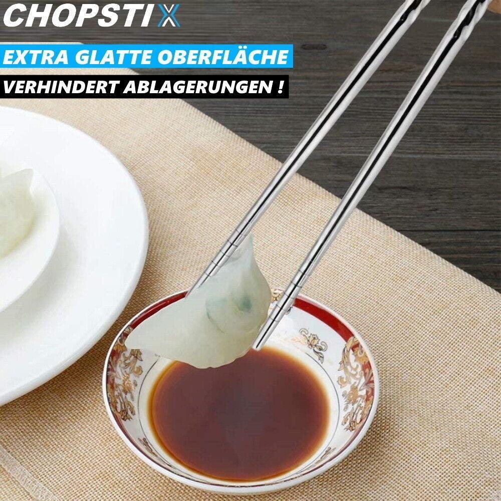 CHOPSTIX Essstäbchen Chopsticks Chinesische Japanische Edelstahl Stäbchen 4paar