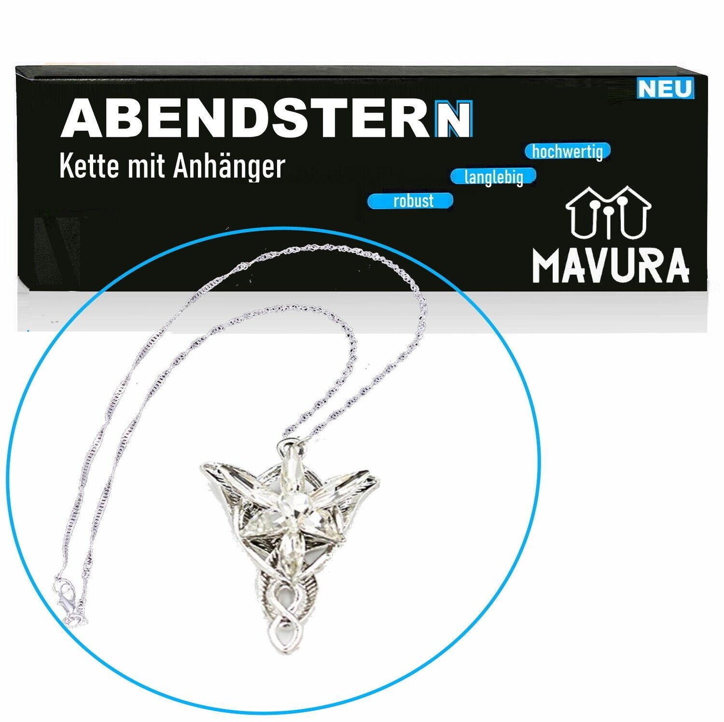 ABENDSTERN Kette aus Tombak Herr der Ringe Hobbit Arweb Replik Schmuckstück