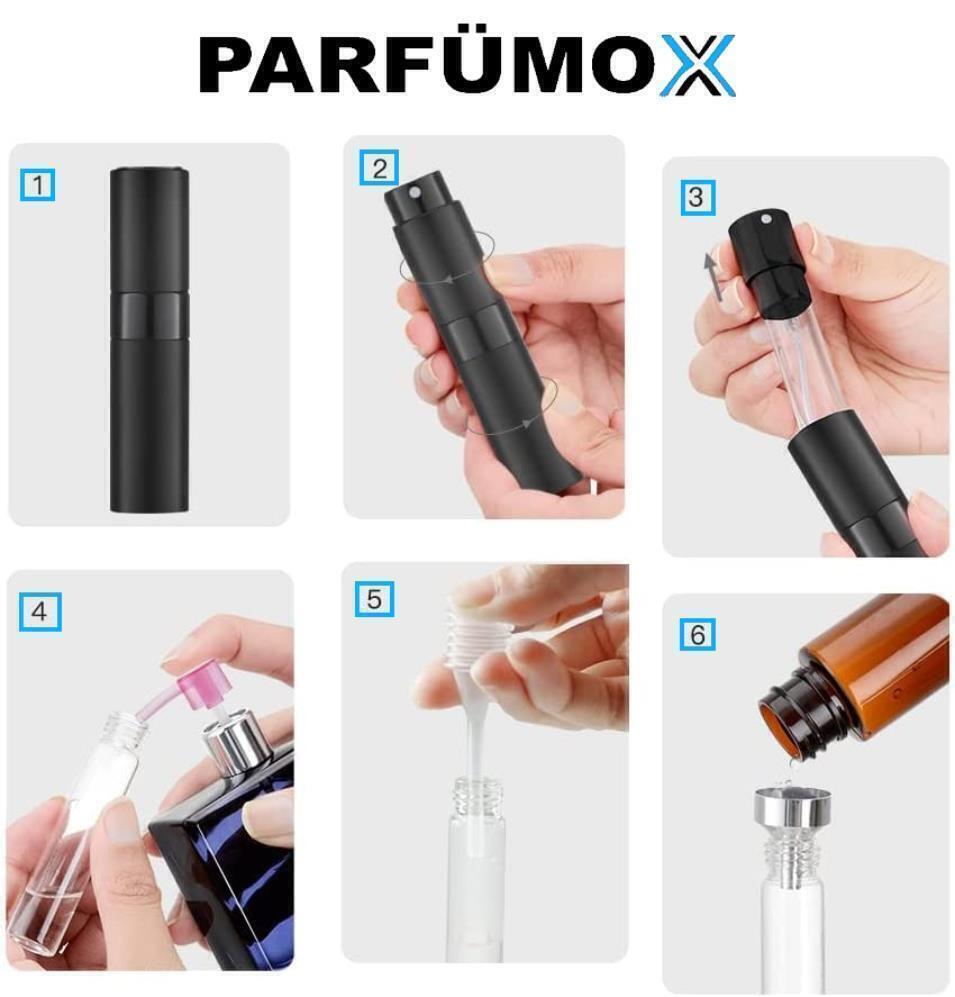 PARFÜMOX Parfüm Zerstäuber Nachfüllbar Reise Tragbar Mini Flakon Sprühflasche