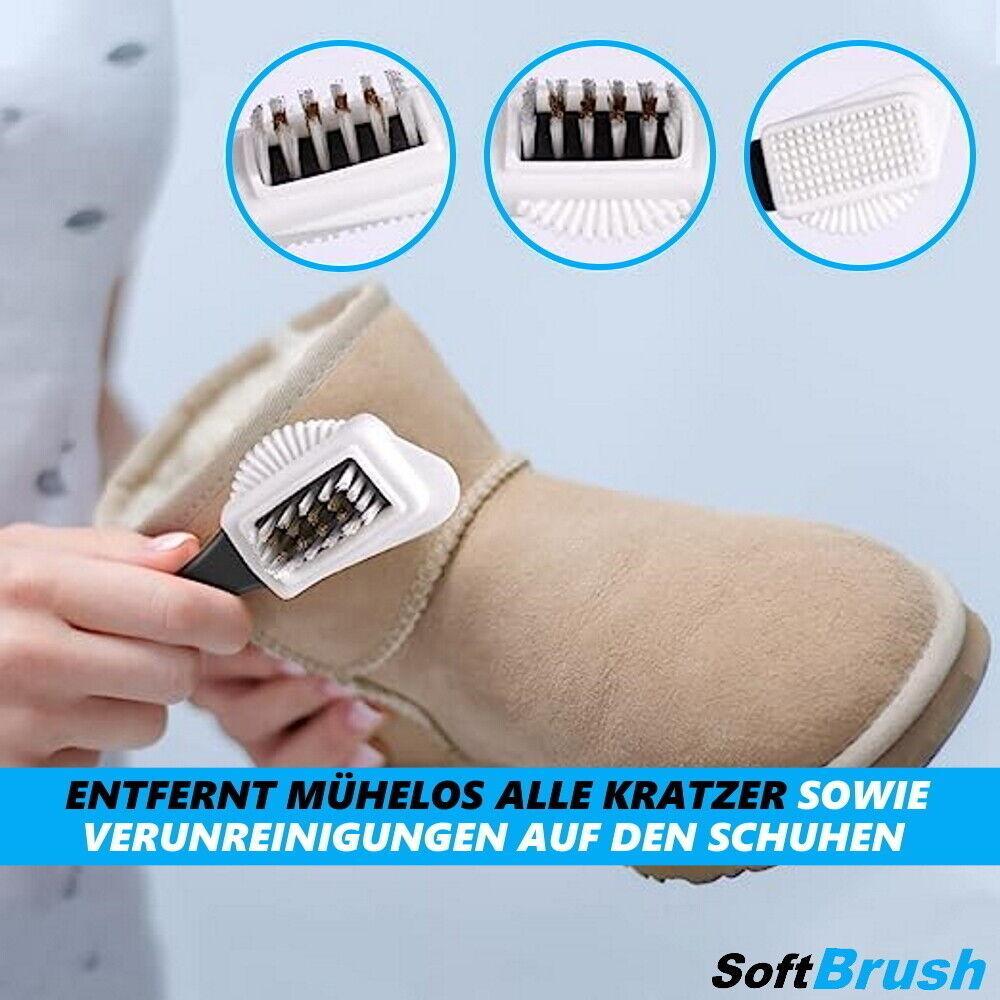 SOFTBRUSH Schuhbürste Glanzbürste Schmutzbürste Raulederbürste für Schuhe, Leder