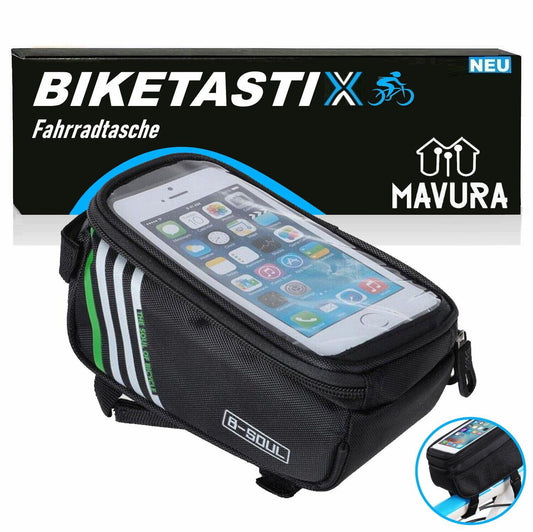 BIKETASTIX Fahrradtasche Rahmentasche Oberrohrtasche Handyhalter Wasserdicht