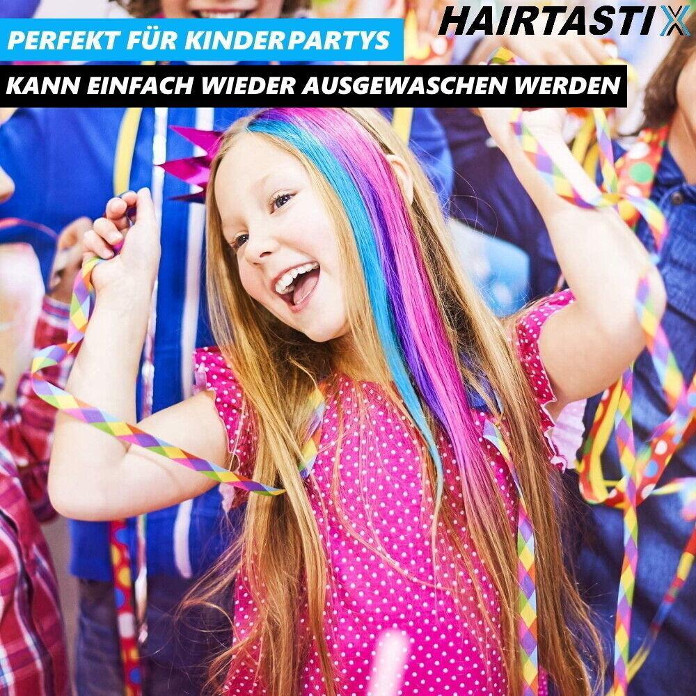 HAIRTASTIX Haarkreide Haarfarbe Kamm Haartönung Haarkam Kinder Tönung Temporär
